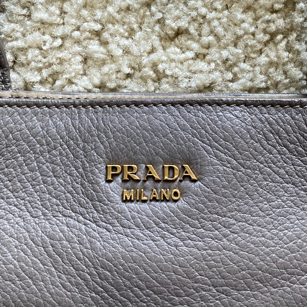 Prada Gray Large Tote Shopper Crossbody Bag Purse - Picture 5 of 16
